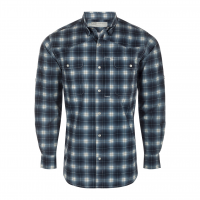 DRAKE Men's Cinco Ranch Western Plaid Night Sky Navy LS Shirt (DS2239-NSN)