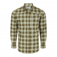 DRAKE Men's Cinco Ranch Western Plaid Kalamata Olive LS Shirt (DS2239-KMO)