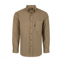 DRAKE Men's Autumn Brushed Twill Solid Timber Wolf Khaki LS Shirt (DS2190-TWK)