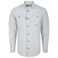 DRAKE Men's Wingshooters Trey Bright White LS Shirt (DS2601-BRW)