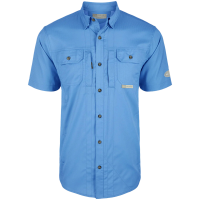 DRAKE Men's Wingshooters Trey Marina Blue SS Shirt (DS2600-MBU)