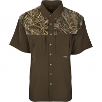 DRAKE Men's EST Two-Tone Camo Flyweight Wingshooter's Mossy Oak Shadow Grass Habitat SS Shirt (DW7006-022T)