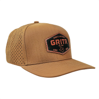 GRITR One Size Casual Trucker Hat w/ Pre-Curved Visor, Caramel