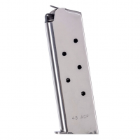 AUTO ORDNANCE 1911 45 ACP 7rd Stainless Steel Magazine, Non Removable Baseplate (G21S)