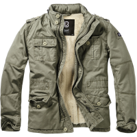BRANDIT INDIVIDUAL WEAR Men's Sherpa-Lined Olive Military Jacket (9390-15001)
