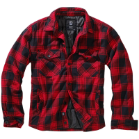 BRANDIT INDIVIDUAL WEAR Men's Flannel Lumber Red Grey Check Jacket (9478-13041)