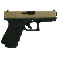 GLOCK 19 Gen 3 Custom 9mm Luger 4.02in 15rd FDE Slide Polymer Chainmail Stippled Frame Semi-Auto Pistol (PI1950203 MODCMSFDE)