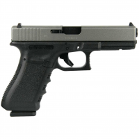 GLOCK 17 Gen 3 Custom 9mm Luger 4.49in 17rd Two Tone Black Frame w/ Silver Slide Semi-Auto Pistol (PI1750203 MODTT)