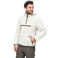 BRANDIT INDIVIDUAL WEAR Men's Hooded Fleece Quarter Zip White Pullover (5023-10007)