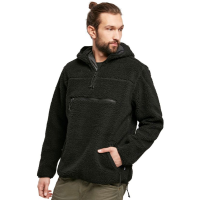 BRANDIT INDIVIDUAL WEAR Men's Hooded Fleece Quarter Zip Black Pullover (5023-11002)
