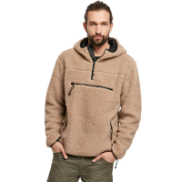 BRANDIT INDIVIDUAL WEAR Men's Hooded Fleece Quarter Zip Camel Pullover (5023-20070)