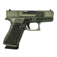 GLOCK 43x MOS Custom "Trump 2024 Crushed Silver Distressed" 9mm 3.41in 2x 10rd Mags Pistol (PX4350201FRMOSMODT24)