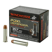 WINCHESTER AMMO PDX1 Defender 357 Magnum 125Gr Bonded JHP 20 Bx/10 Cs Handgun Ammo (S357MPDB)