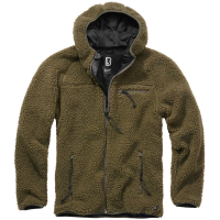 BRANDIT INDIVIDUAL WEAR Men's Hooded Fleece Full Zip Olive Jacket (5024-15001)