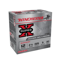 WINCHESTER AMMO Super-X Buckshot 12Ga 2.75in 9 Pellet 00 Buck Shotshell (XB1200VP25)