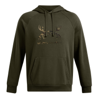 UNDER ARMOUR Men's Rival Fleece Antler Marine OD Green/UA Forest 2.0 Camo Hoodie (1388086-390)