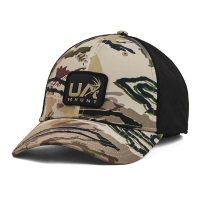 UNDER ARMOUR Men's Hunt UA Barren Camo/Black/Bayou Trucker Hat (1386655-989-OSFM)