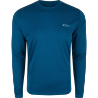 DRAKE Men's Icon Americana Navy Long Sleeve Performance Crew Shirt (DS9550-NVY)