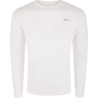 DRAKE Men's Icon Americana White Long Sleeve Performance Crew Shirt (DS9550-WHT)