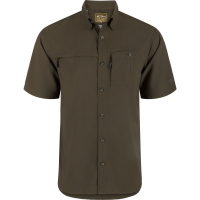 DRAKE Men's 8-Shot Flyweight Black Olive Short Sleeve Shirt (AD9500-BLO)