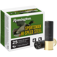 REMINGTON Sportsman Hi-Speed Steel Loads 12ga 2.75in 1-1/8oz 2 Shot 25rd Shotgun Ammo (20934)