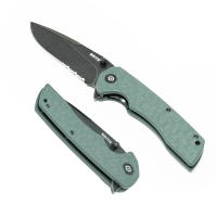 GRITR Stealth Folding Pocket Knife w/ 3.5" D2 Steel Blade, G10 Scales, Green