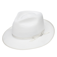 STETSON Stratoliner White Straw Fedora Hat (TSSTROB292472)