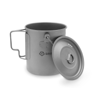 GRITR Titanium Camping Mug 750 ml/25.4 oz w/ Lid & Folding Handles