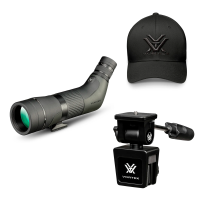 VORTEX Crossfire HD 16-48x65 Angled Spotting Scope w/ Car Window Mount & Men's Flexfit Cap (65A+CWM+Hat)