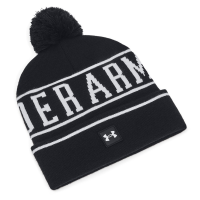 UNDER ARMOUR Men's Halftime Pom Black/White Beanie (1386634-001-OSFM)
