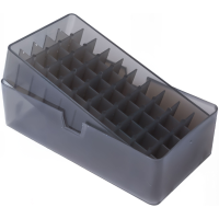 MTM 50 Round Square Hole 38/357 Clear-Smoke Slip-Top Ammo Box (E50-38-41)