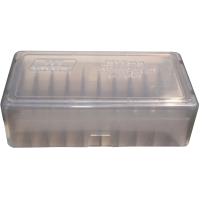 MTM 50 Round Square Hole 41/44 Clear-Smoke Slip-Top Ammo Box (E50-45-41)