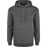 DRAKE Men's Back Eddy Embossed Castlerock Gray Hoodie (DW2298-CRG)