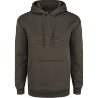 DRAKE Men's Back Eddy Embossed Mud Brown Hoodie (DW2298-MDB)