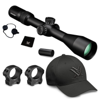 VORTEX Diamondback Tactical 6-24x50mm FFP MOA Reticle Riflescope w/ Pro Series 30mm Medium Rings & Mens Flexfit Cap