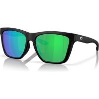 COSTA DEL MAR Women's Panga II Matte Black/Green Mirror 580P Polarized Sunglasses (06S9122-91221057)