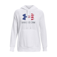 UNDER ARMOUR Women's Freedom Rival Fleece Logo White Hoodie (1379624-100)