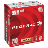 FEDERAL Champion 9mm 115GR FMJ Bass Case 200CT Handgun Ammo (WM51992)