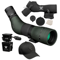 VORTEX Diamondback HD 16-48x65 Angled Spotting Scope w/ Car Window Mount and Men's Flexfit Cap