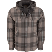 DRAKE Men's Campfire Pewter Flannel Hoodie (DS1078-PEW)