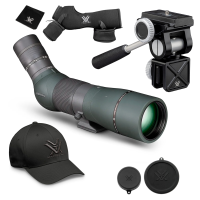 VORTEX Razor HD 22-48x65 Angled Spotting Scope w/ Pro Car Window Mount & Men's Flexfit Cap