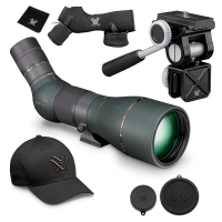 VORTEX Razor HD 27-60x85 Angled Spotting Scope w/ Pro Car Window Mount & Men's Flexfit Cap
