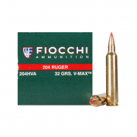 FIOCCHI 204 Ruger 32 Grain V MAX Ammo, 50 Round Box (204HVA)