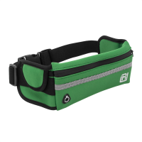 RunUnited Waist Pack for Running, Hiking & Gym - Waterproof Running Accessory w/ Phone Holder & Reflective Stripe, Green
