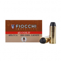 FIOCCHI 45 Colt 250 Grain LRNFP Ammo, 50 Round Box (45LCCA)