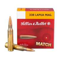 SELLIER & BELLOT Match 338 Lapua 250Gr Boat Tail Hollow Point 10/100 Rifle Ammo (SB338LMA)