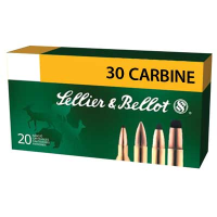 SELLIER & BELLOT 30 Carbine 110 Grain FMJ Ammo, 50 Round Box (SB30A)
