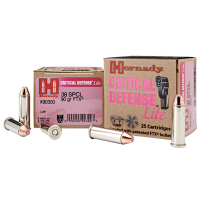 HORNADY Critical Defense 38 Special Lite 90 Grain FTX Ammo, 25 Round Box (90300)