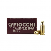 FIOCCHI Shooting Dynamics .25 ACP 50Gr FMJ 50rd Box Ammo (25AP)