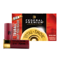 FEDERAL Vital-Shok TRUBALL Deep Penetrator 12 Gauge 2.75in Rifled Slug Ammo, 5 Round Box (PB127DPRS)
